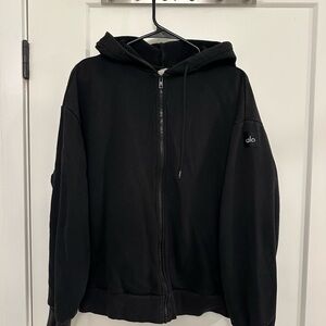 ALO Yoga Men's Black Zip-Up Sweater